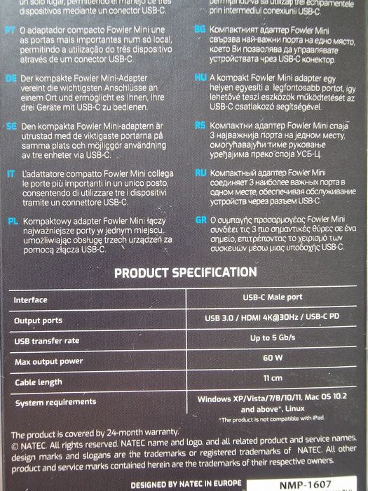 Natec USB-C Multi-Port Adapter