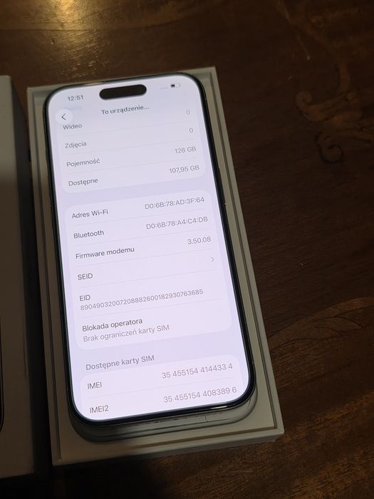iPhone 15 PRO / 100% / white titanium