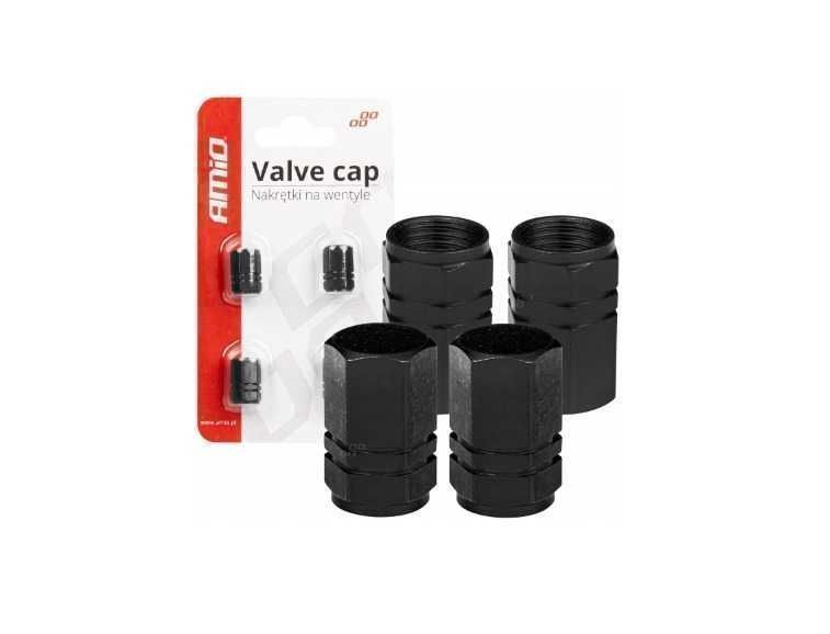 Aluminiowe nakrętki nakrętka na wentyle kół 4 sztuki czarne