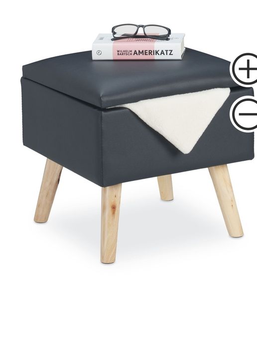 Stołek,pufa z miejscem do przechowywania , ciemnoszary