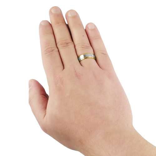 Klasyczne Złote Srebrne Obrączki Ślubne Stal 316L Para KO16