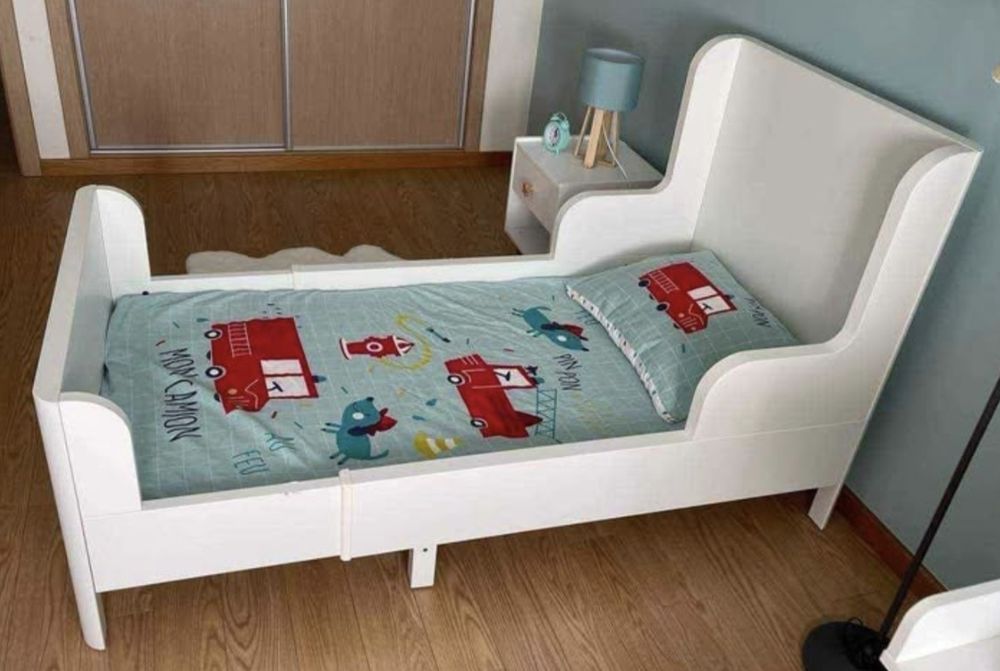 Cama extensível 90X200 com estrado e colchão