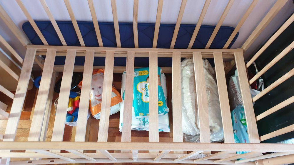 Дитяча кроватка з маятником + ортопедичний матрац з кокосовою основою