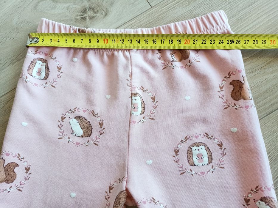 Legginsy getry dziewczęce różowe z jeżem na meszku 122