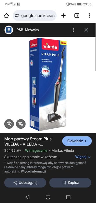 Sprzedam mop parowy Vileda Steam Plus