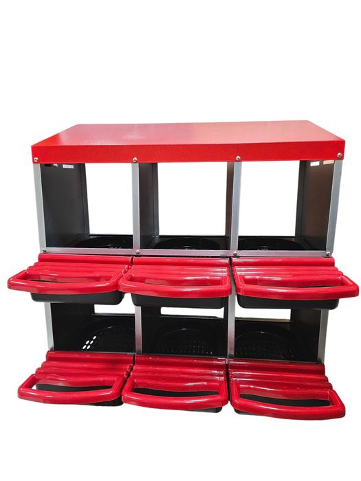 Gniazdo dla kur niosek z koszem na jaja 2 poziomy 6 stanowisk