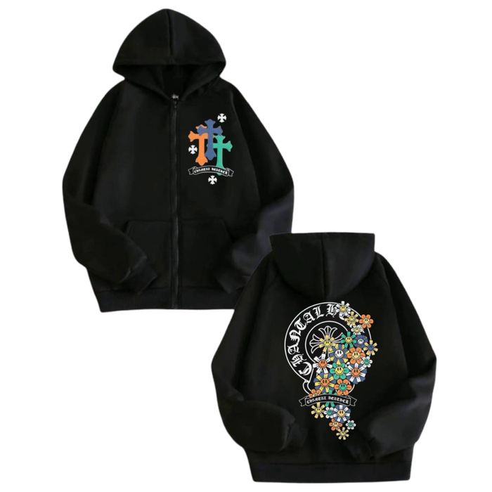 Зип-Худи Chrome Hearts Logo унисекс Хром Хартс с крестами толстовка