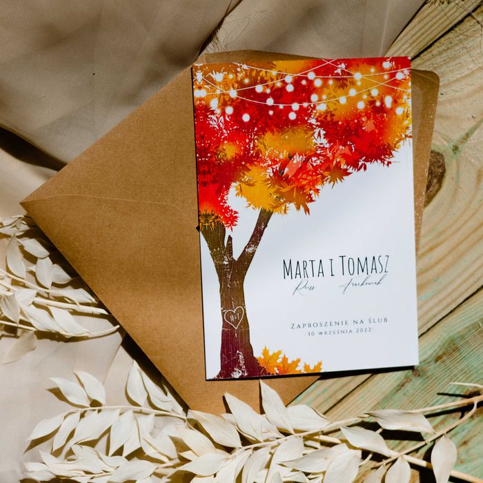 Zaproszenia na ślub JESIENNE DRZEWO boho