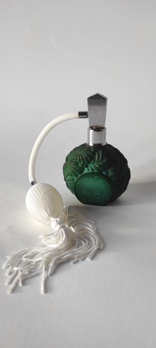 Schlevogt zielone szkło malachitowe perfumetka