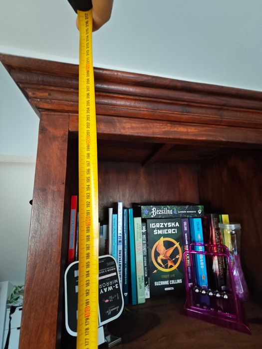 Regał Biblioteczka Kolonialna Almi Decor drewno z okuciami 210cmx55cm