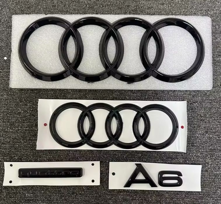 Кільця Audi в решітку багажник на всі моделі хром,чорний глянець