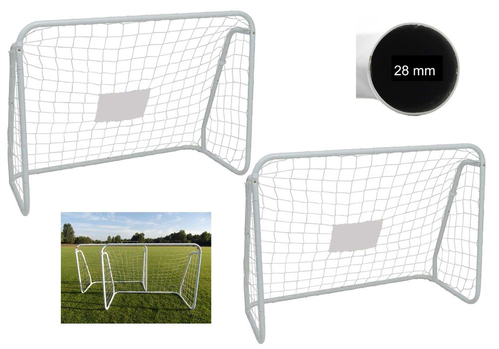 2x bramki piłkarskie metalowe z siatką bramka 125cm 2 szt