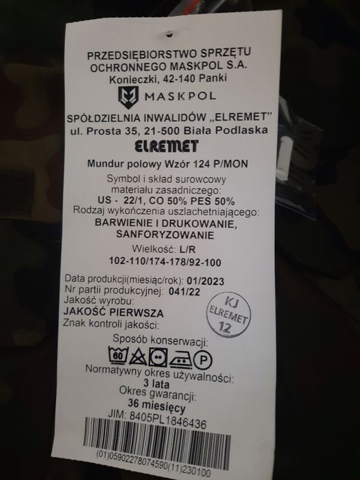 Mundur polowy 124P/MON