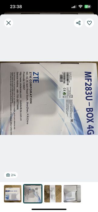 Router ZTE MF283U-BOX 4G - NOVO