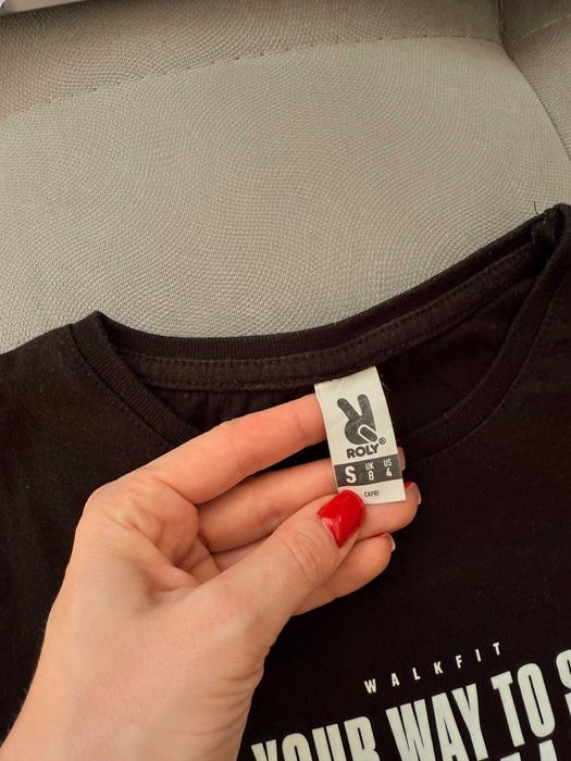 czarny T-shirt 100% bawełna Walk Fit