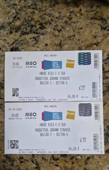 Bilhetes André Rieu
