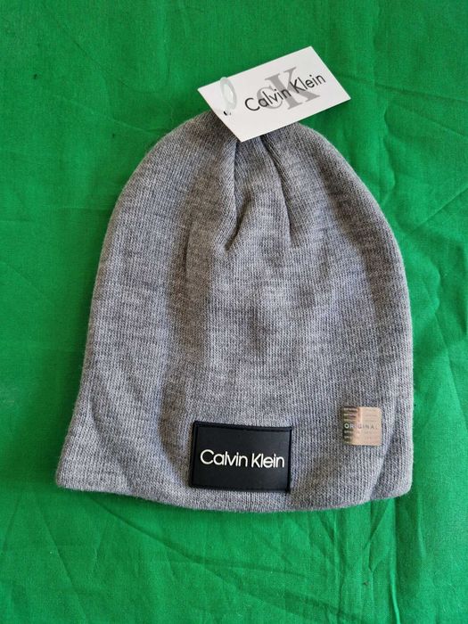 Czapka zimowa Calvin Klein nowość outlet szara