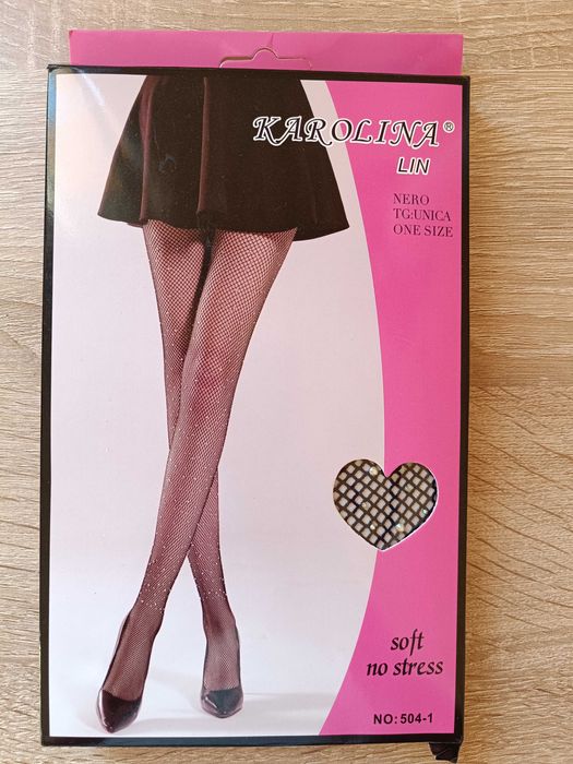 Czarne rajstopy z cyrkoniami (nowe)