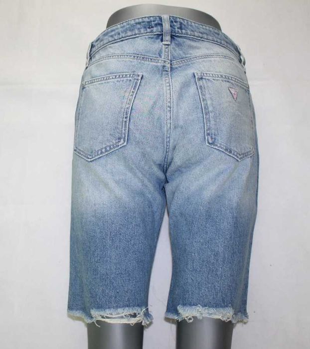 Damskie spodenki jeans GUESS Bermuda dziury przetarcia nowe oryg. -W28