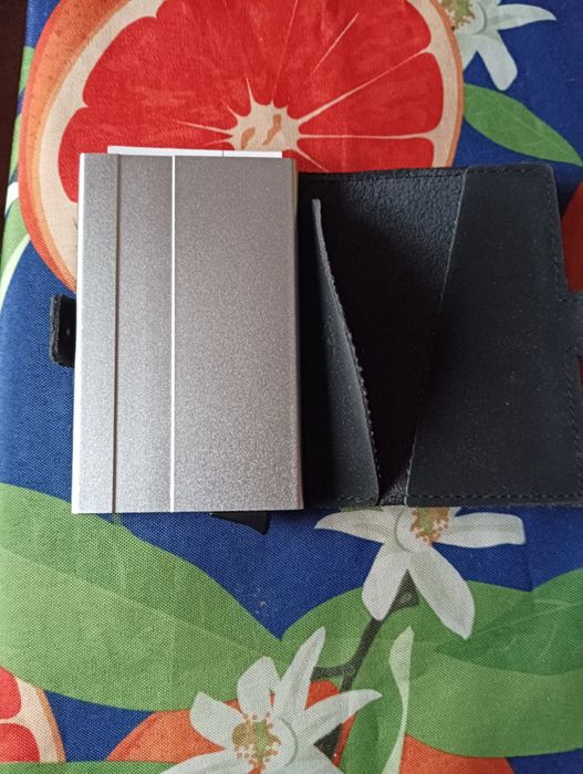 Etui na karty bankowe  czarne+aluminium