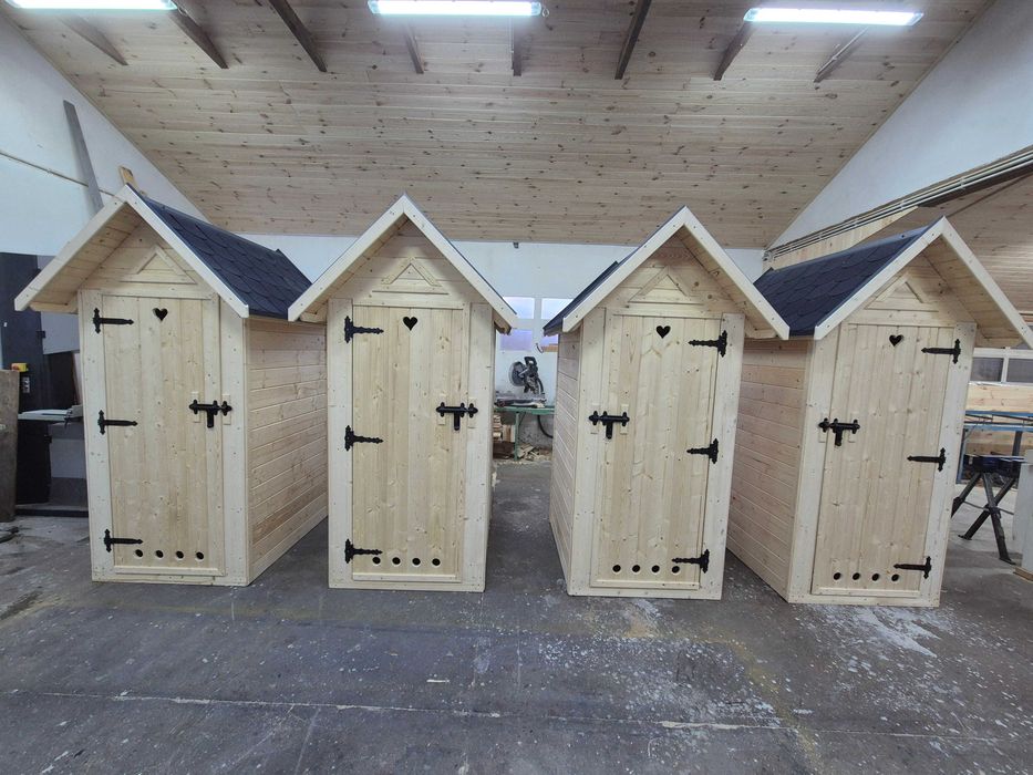 Toaleta drewniana PREMIUM solidna, duża, ogrodowa, świerk skandynawski