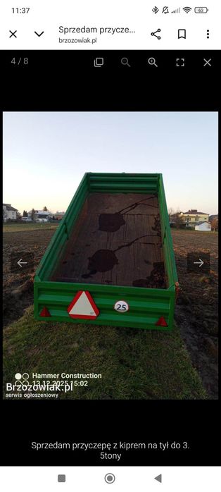 Sprzedam przyczepę jednoosiową z kiprem