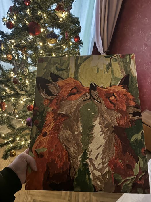 Подарунок на новий рік картина лиси