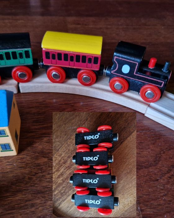 Tidlo Drewniana Kolejka Zestaw 50 elementów