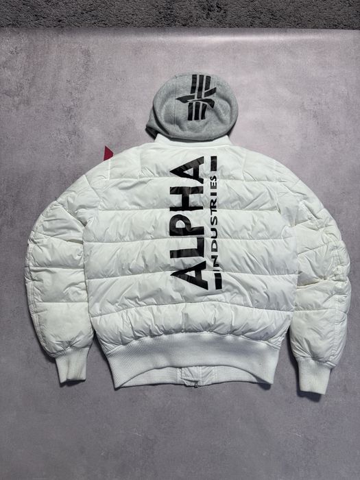 ‼️Оригінальний‼️ бомбер MA-1 ZH White Print Puffer FD Bomber Jacket cwu 45 hooded