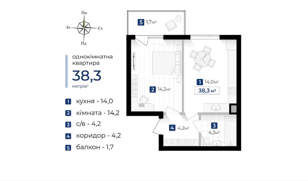 1-кімнатна квартира зручного планування в ЖК Містечко південне_IK