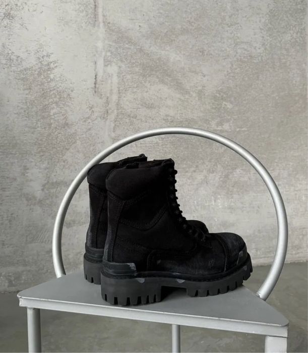 Balenciaga Strike boots black distress ботинки | баленсиага страйк
