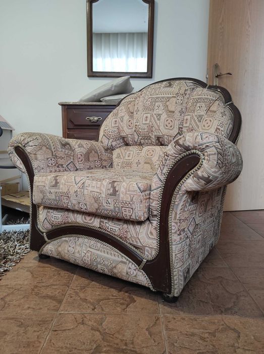 Conjunto de Sofás (Sofá-Cama 3 Lugares + 2 Sofás Individuais)