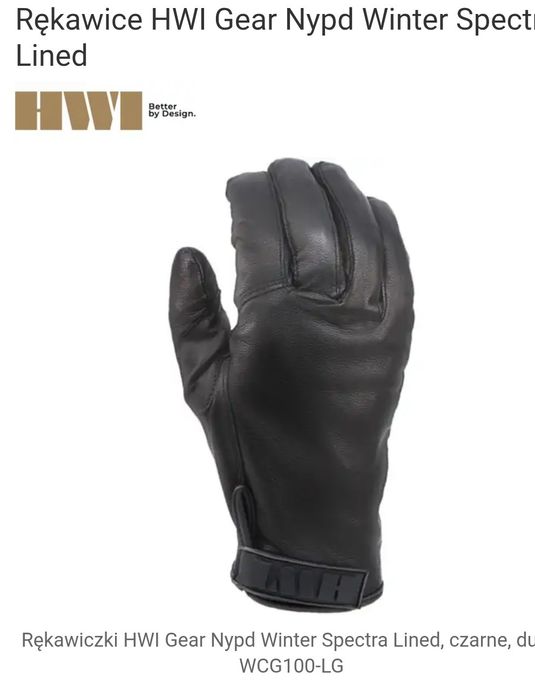 Rękawice HWI zimowe, skórzane odporne na przecięcia