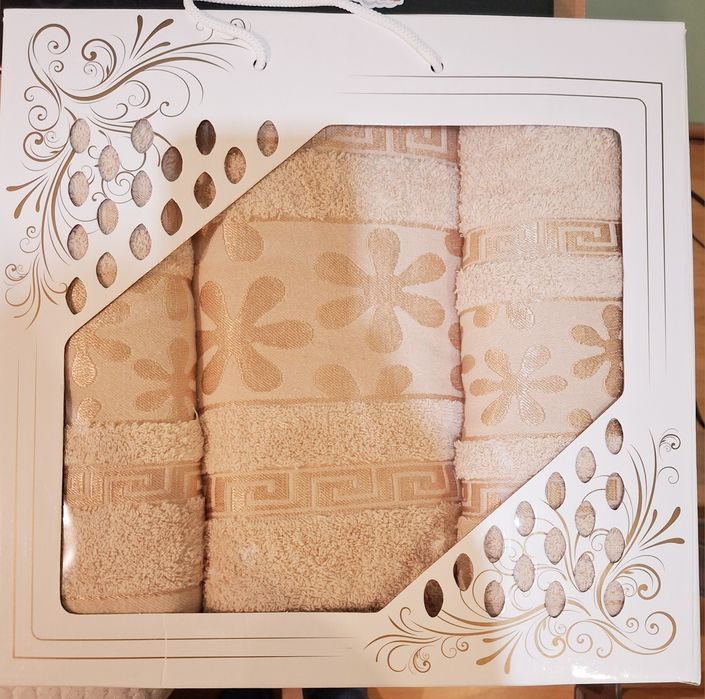 Великий подарунковий набір рушників, 100% котон, 3 шт.