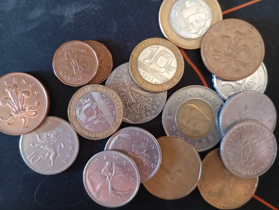 Lote moedas, e nota, Portuguesas e Estrangeiras