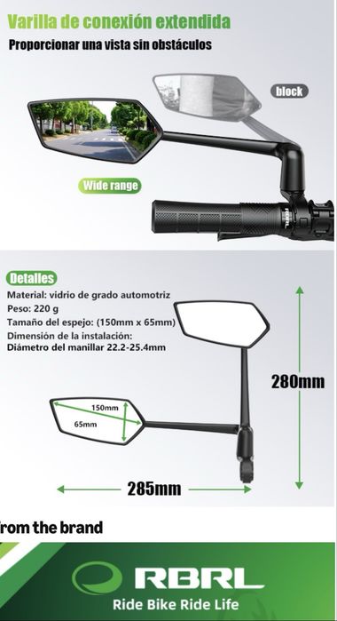1 Espelho retrovisor para bike/trotineta