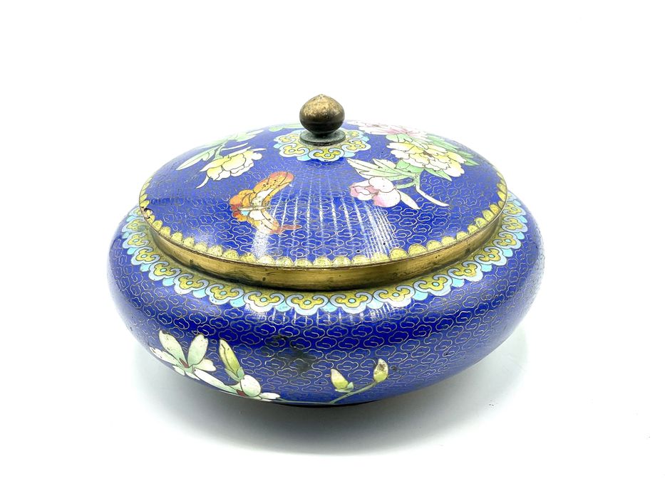 Caixa centro de mesa cloisonné antiga