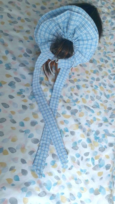 Xxl scrunchie gumka z paskami w kratkę