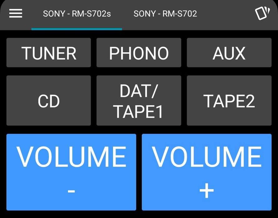 Пульт як SONY RM-S702
