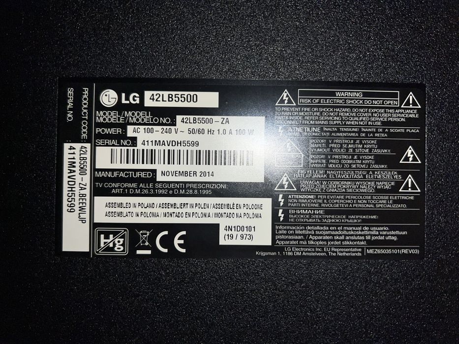 Telewizor LG 42LB5500 42 cale Full HD - sprawny NIE SMART!!!