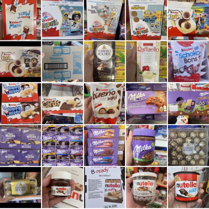 Сладости Милка, Киндер, Нутелла / солодощі від Kinder, Milka, Nutella