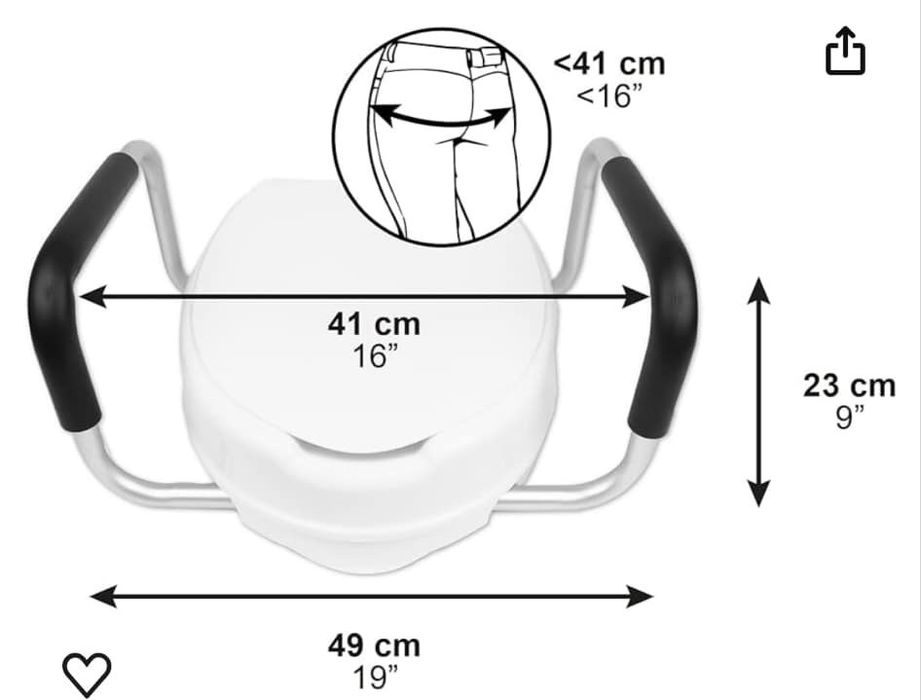 Nasadka toaletowa z uchwytami