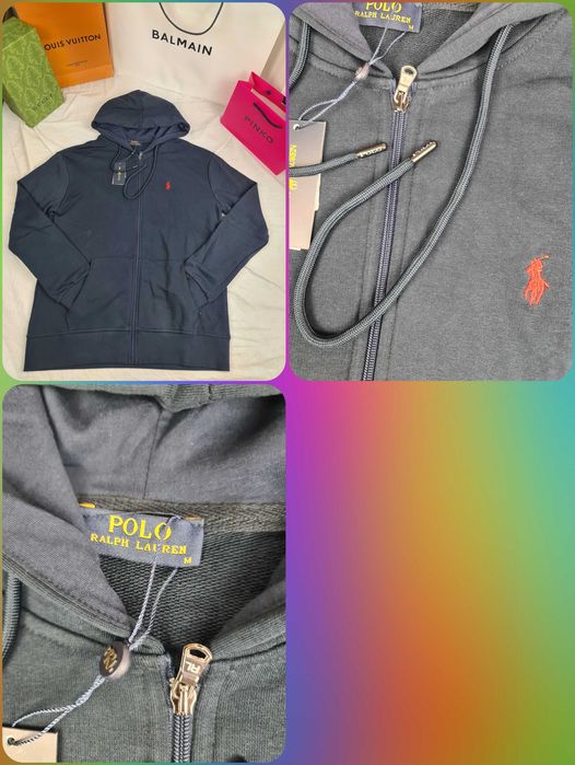 Bluza męska rozpinana kaptur ea7 maly znaczek ralph logowane
