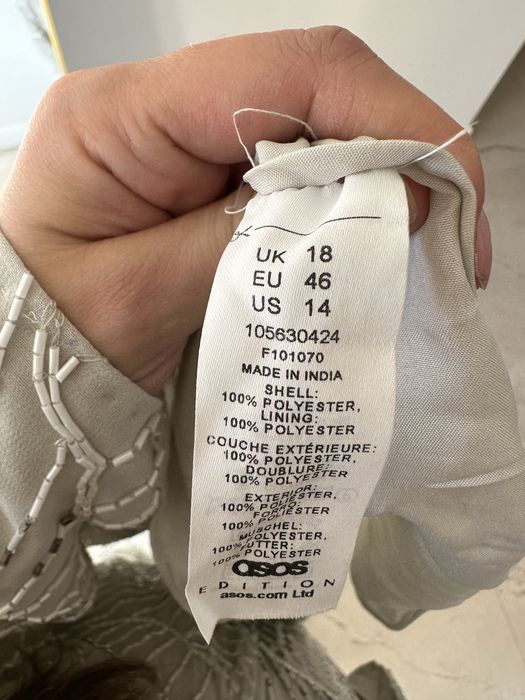 Suknia ślubna ślub cywilny poprawiny ASOS 46 cekiny tren wesele