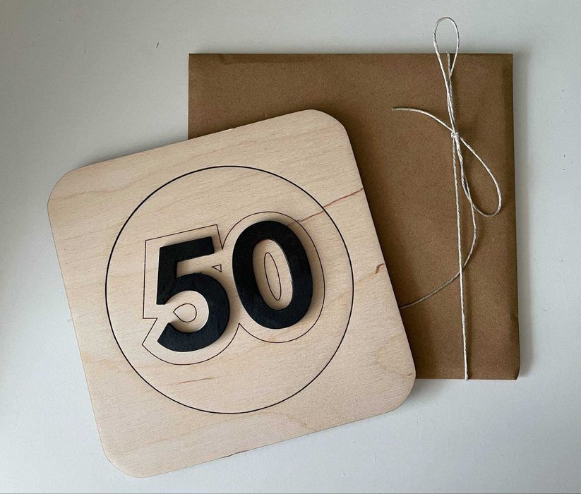 Kartka Urodzinowa Drewniana