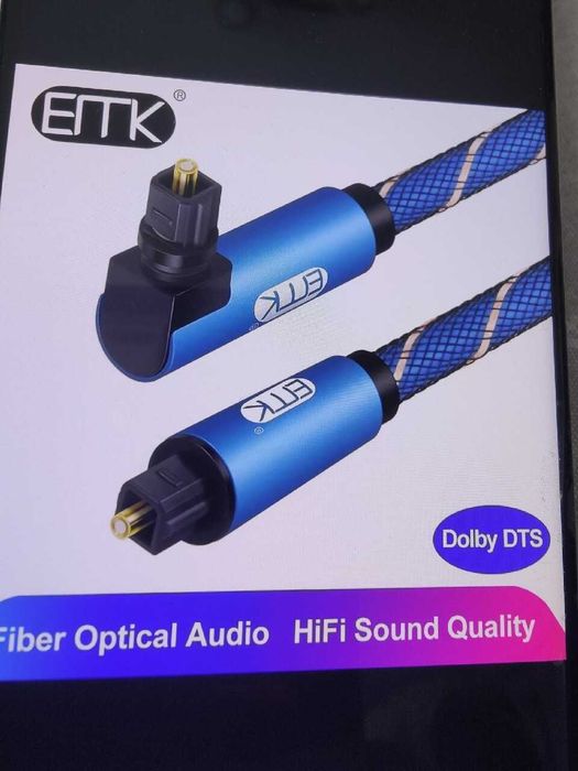 EMK 90 stopni cyfrowy optyczny przewód Audio 5.1 kątowy kabel Toslin