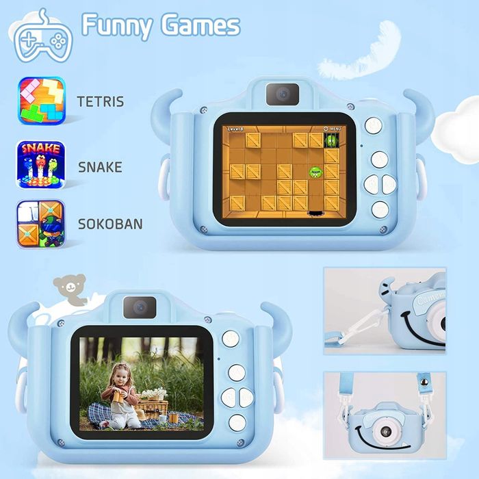 Aparat Cyfrowy Dla Dzieci Kamera Gry Zabawka + Karta 32Gb - Różowy