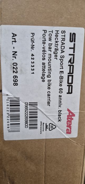 Atera Strada Sport E-Bike 60 . Bagażnik na 2 rowery.