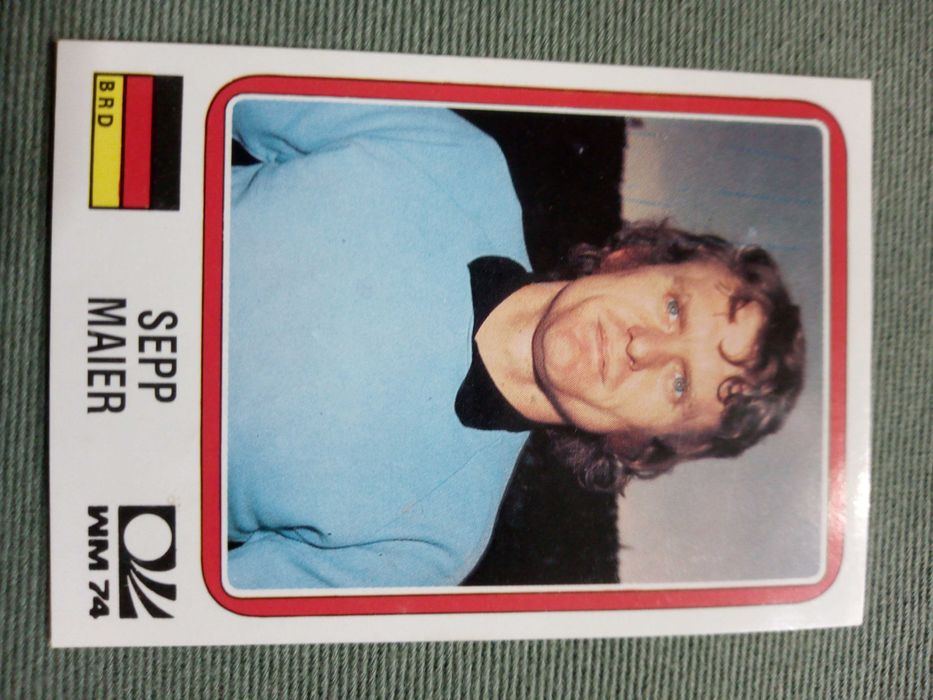 Cromo Panini World Cup Story de Sepp Maier no Mundial 74 na Alemanha