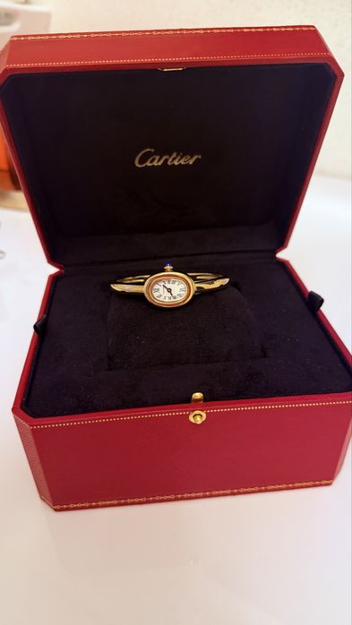 Часы cartier бенуар новые .16 размер  позолота